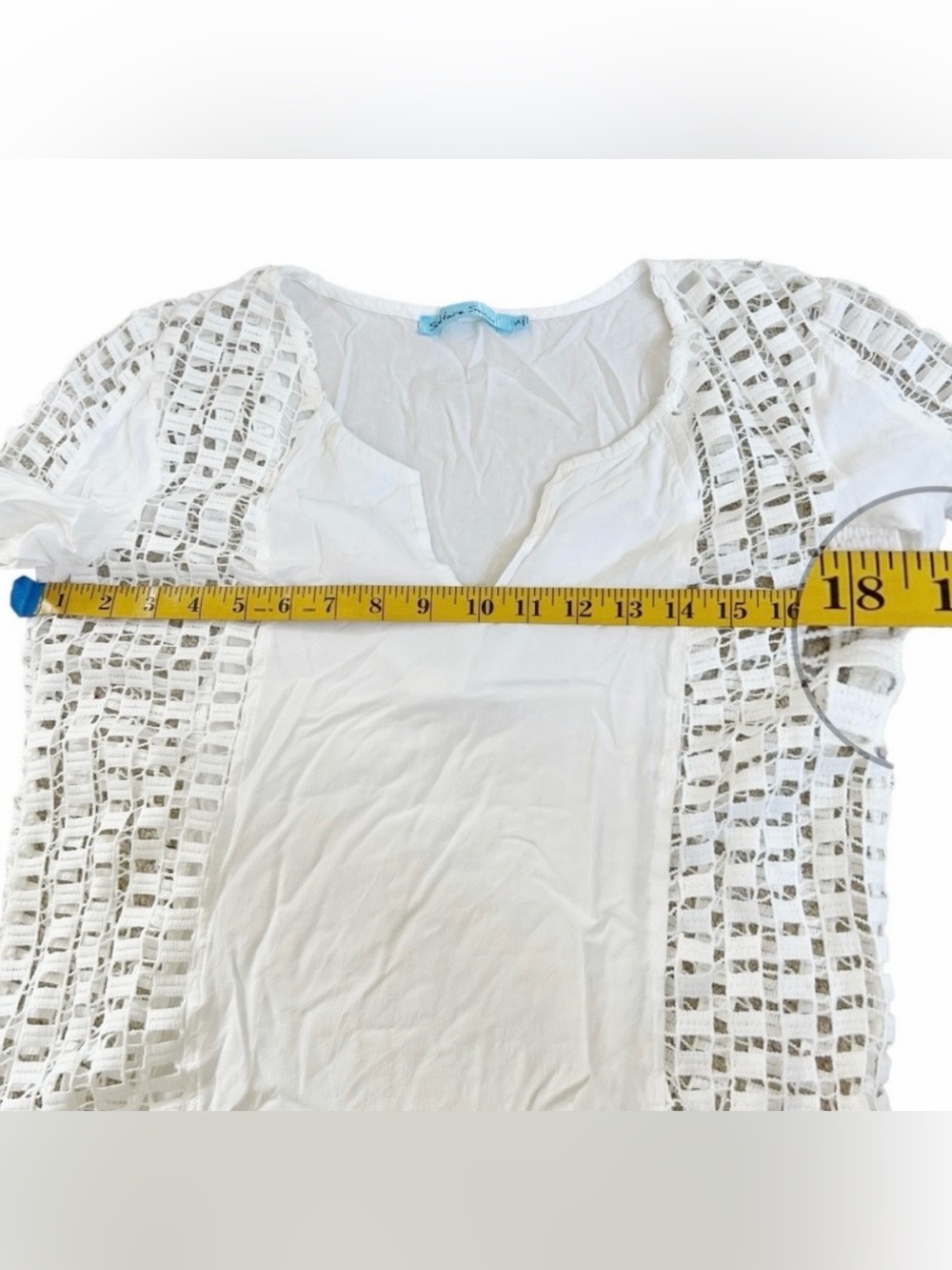 Solitaire White Crochet-Trim Swim Coverup Read Description - Picture 4 of 8